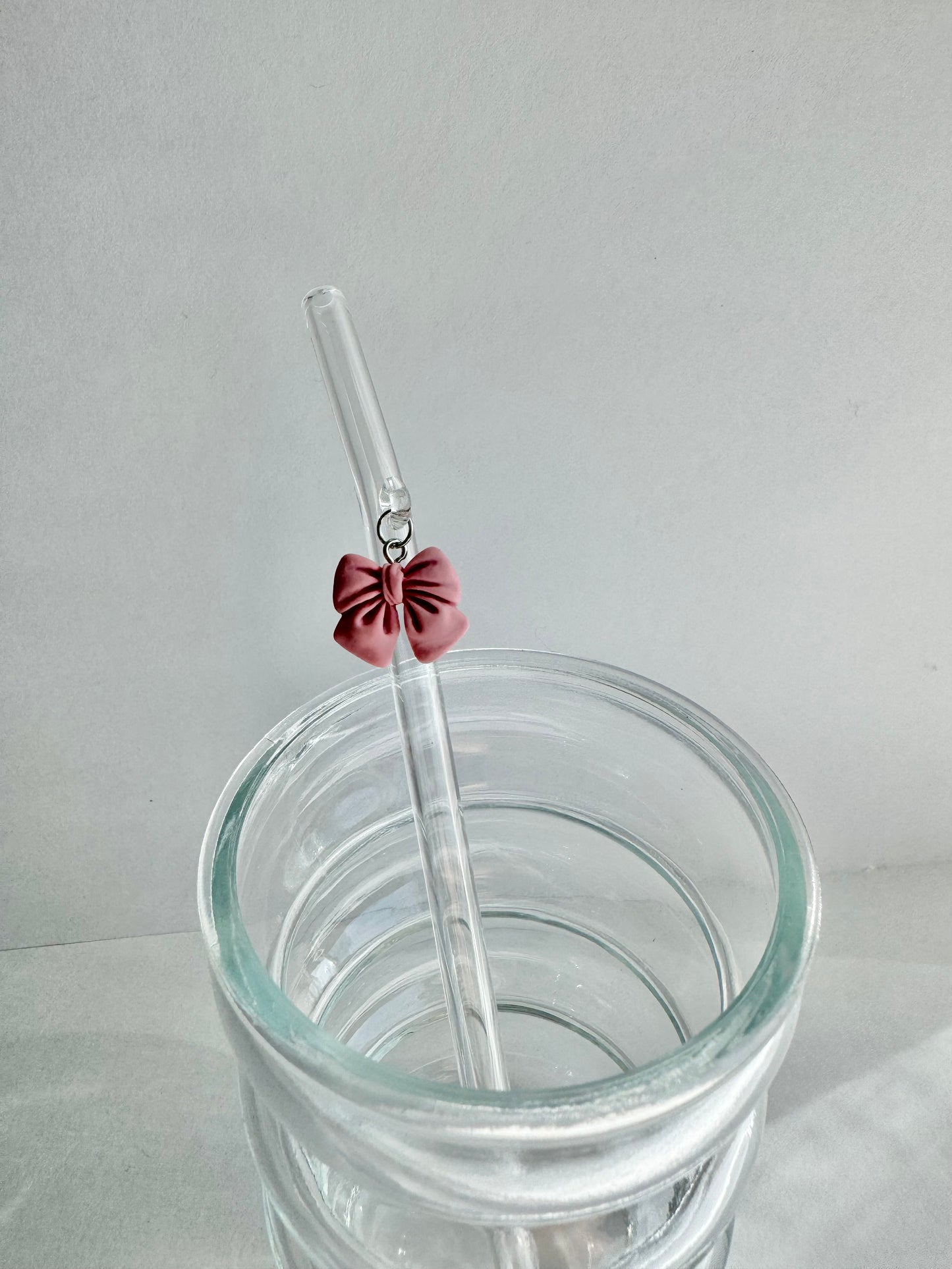Rose Bow Glass Straw