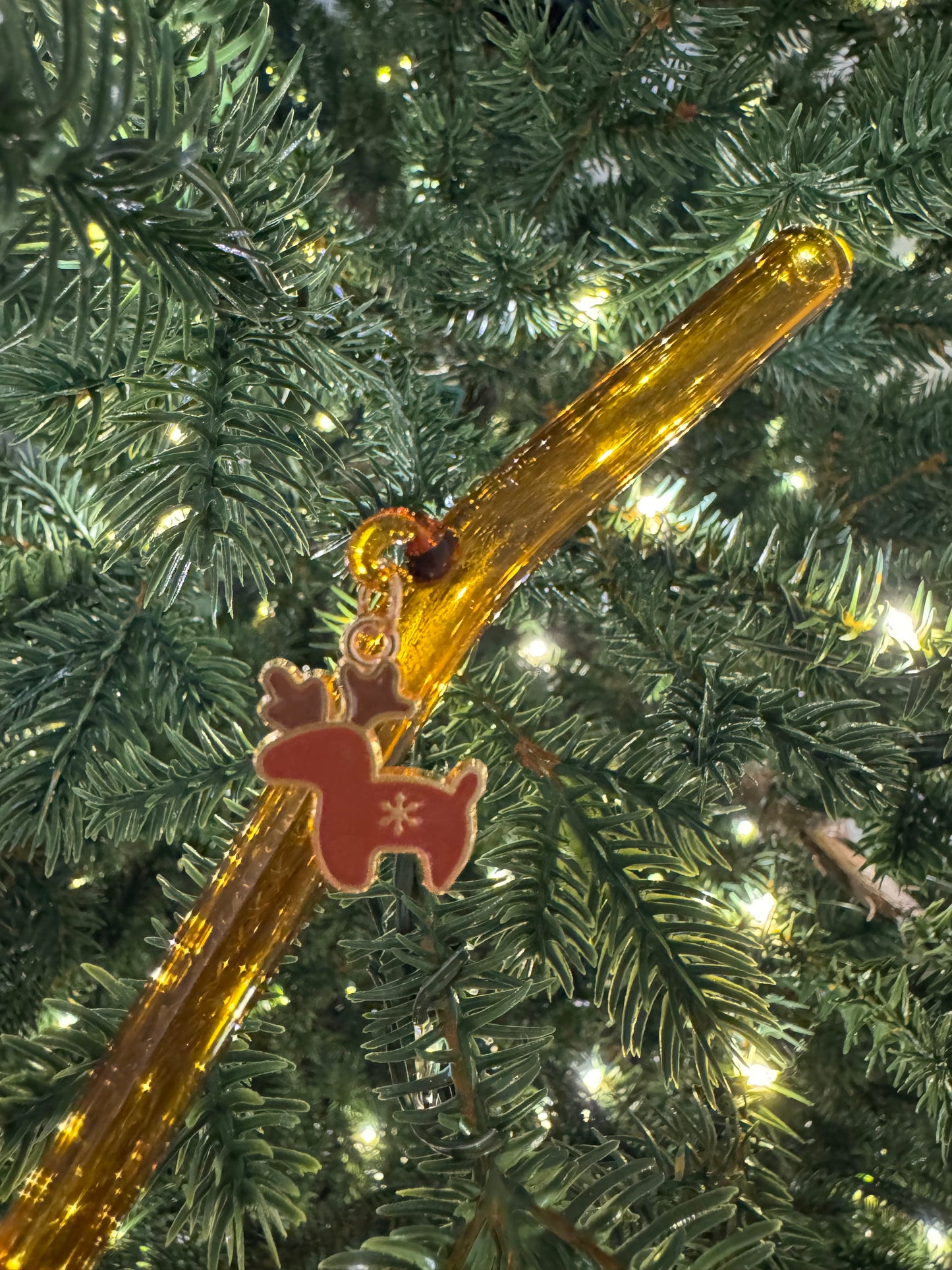 Reindeer Glass Straw