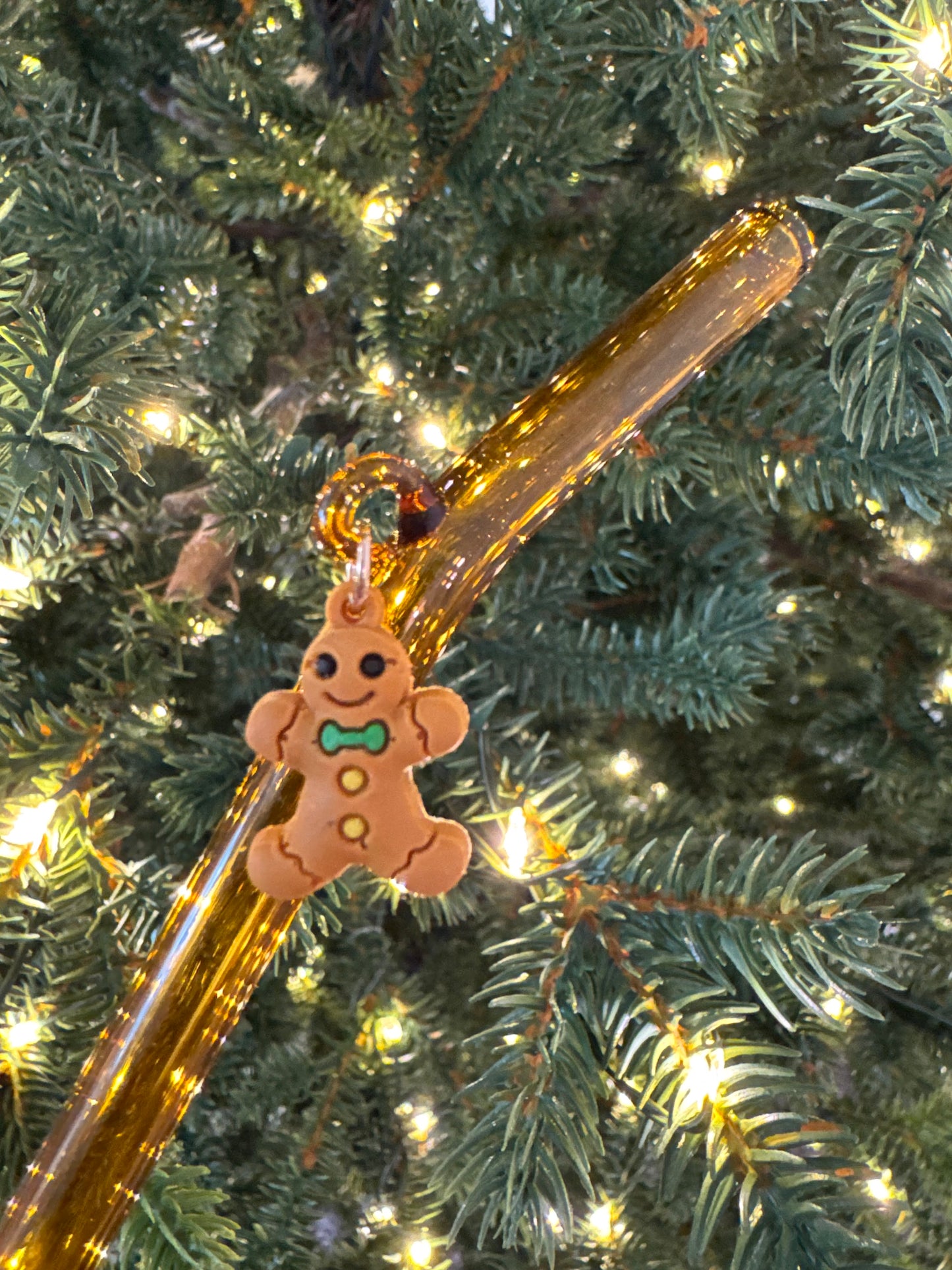 Little Gingerbread Man Glass Straw