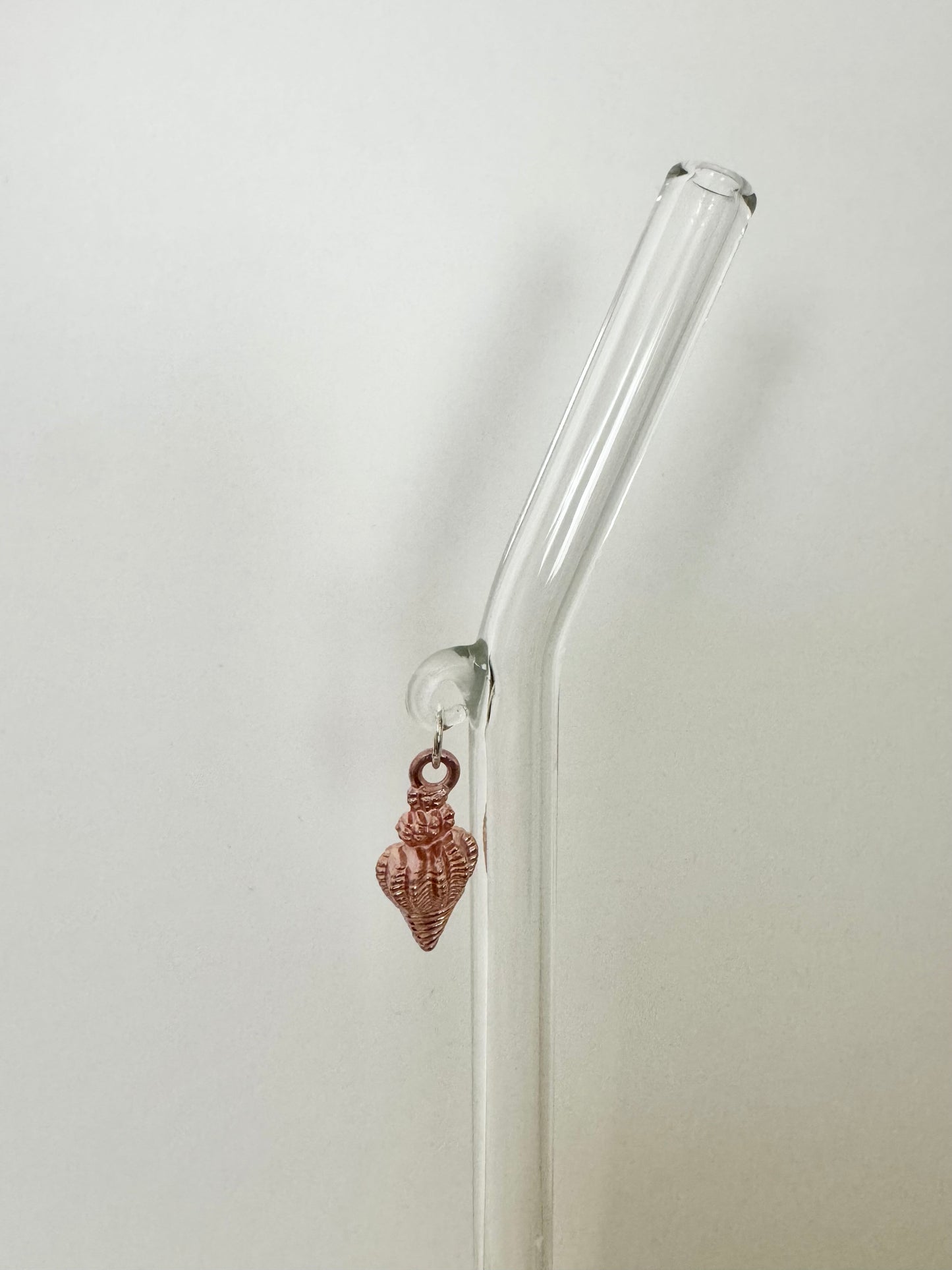 Pink Snail Shell Glass Straw