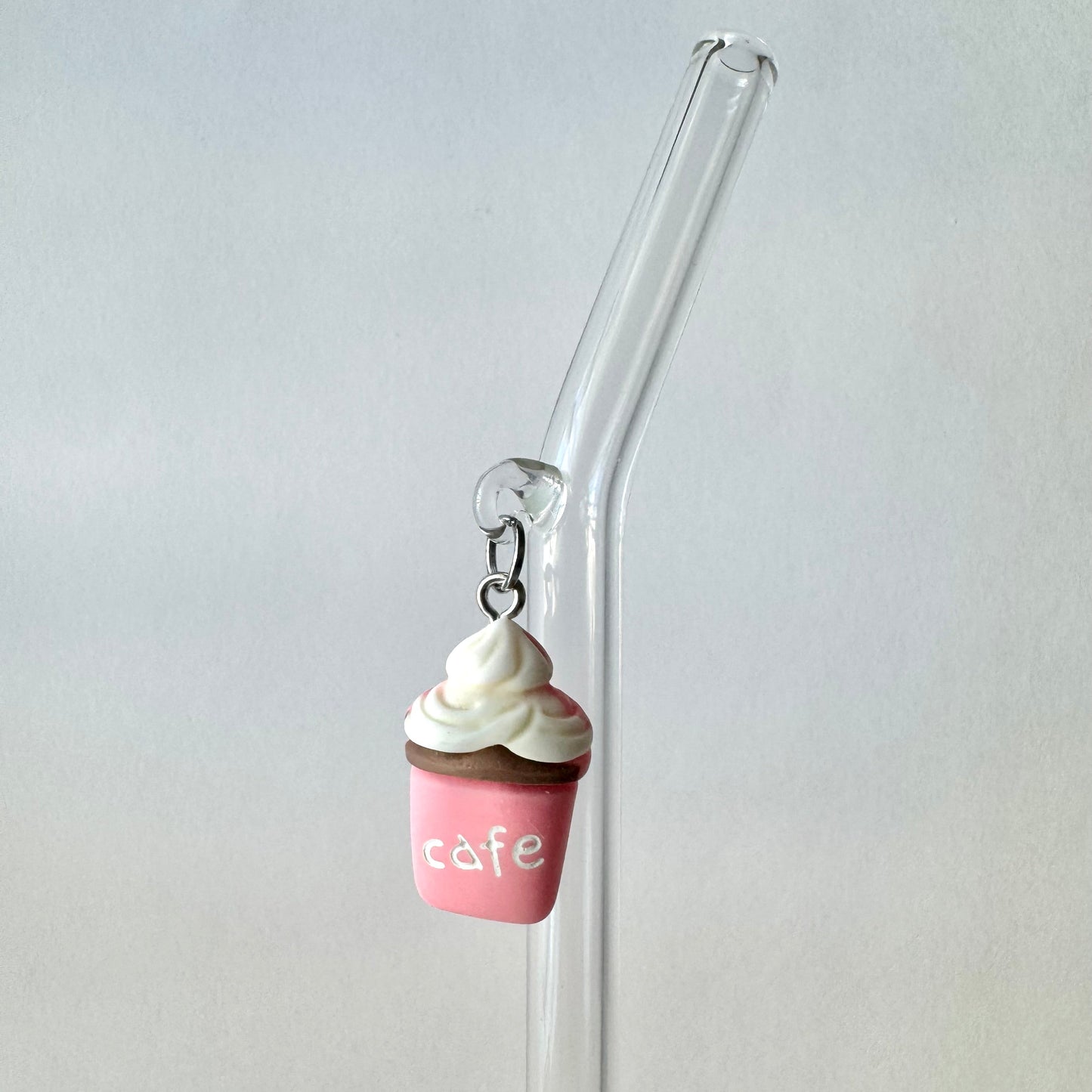 Pink Cafe Glass Straw