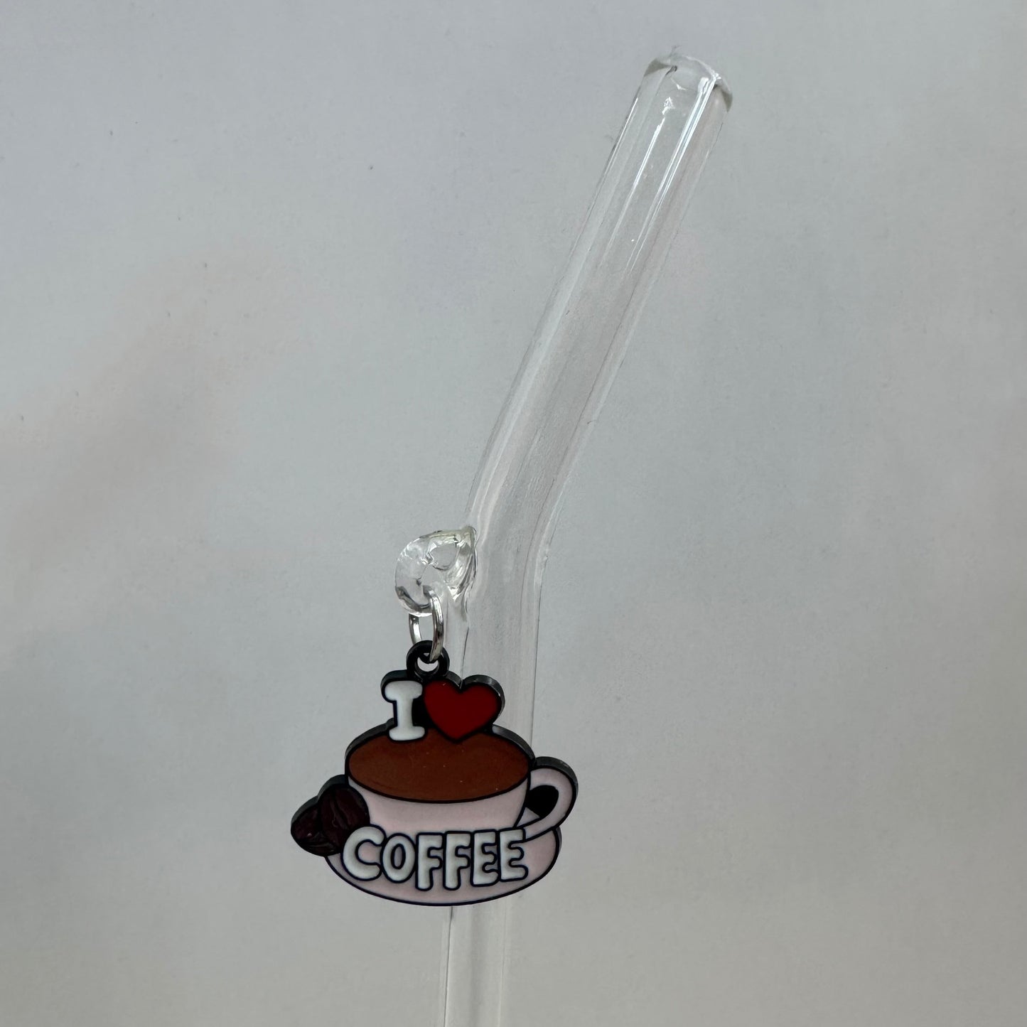 I Love Coffee Glass Straw