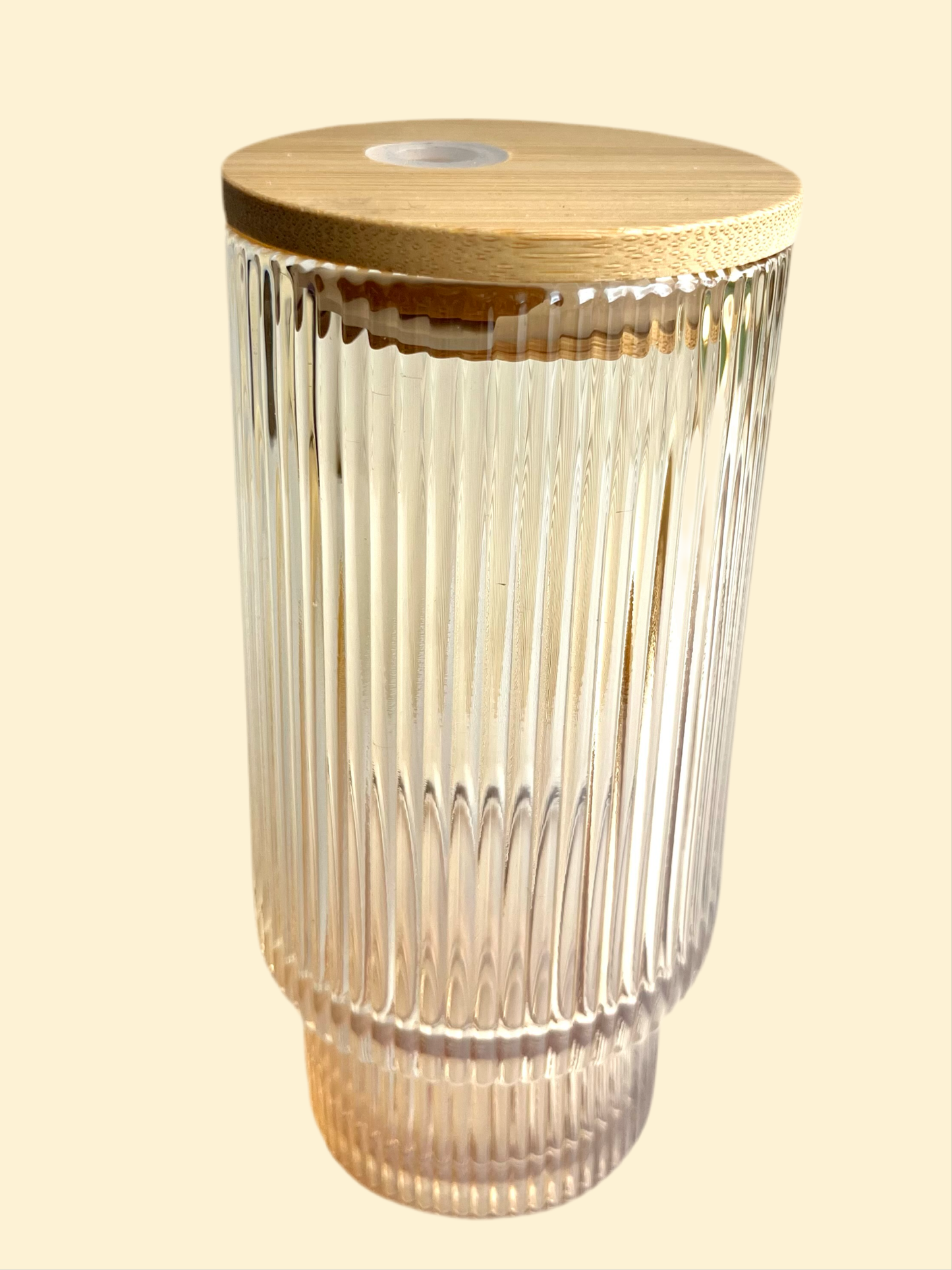 11oz Auburn Ribbed Glass Cup