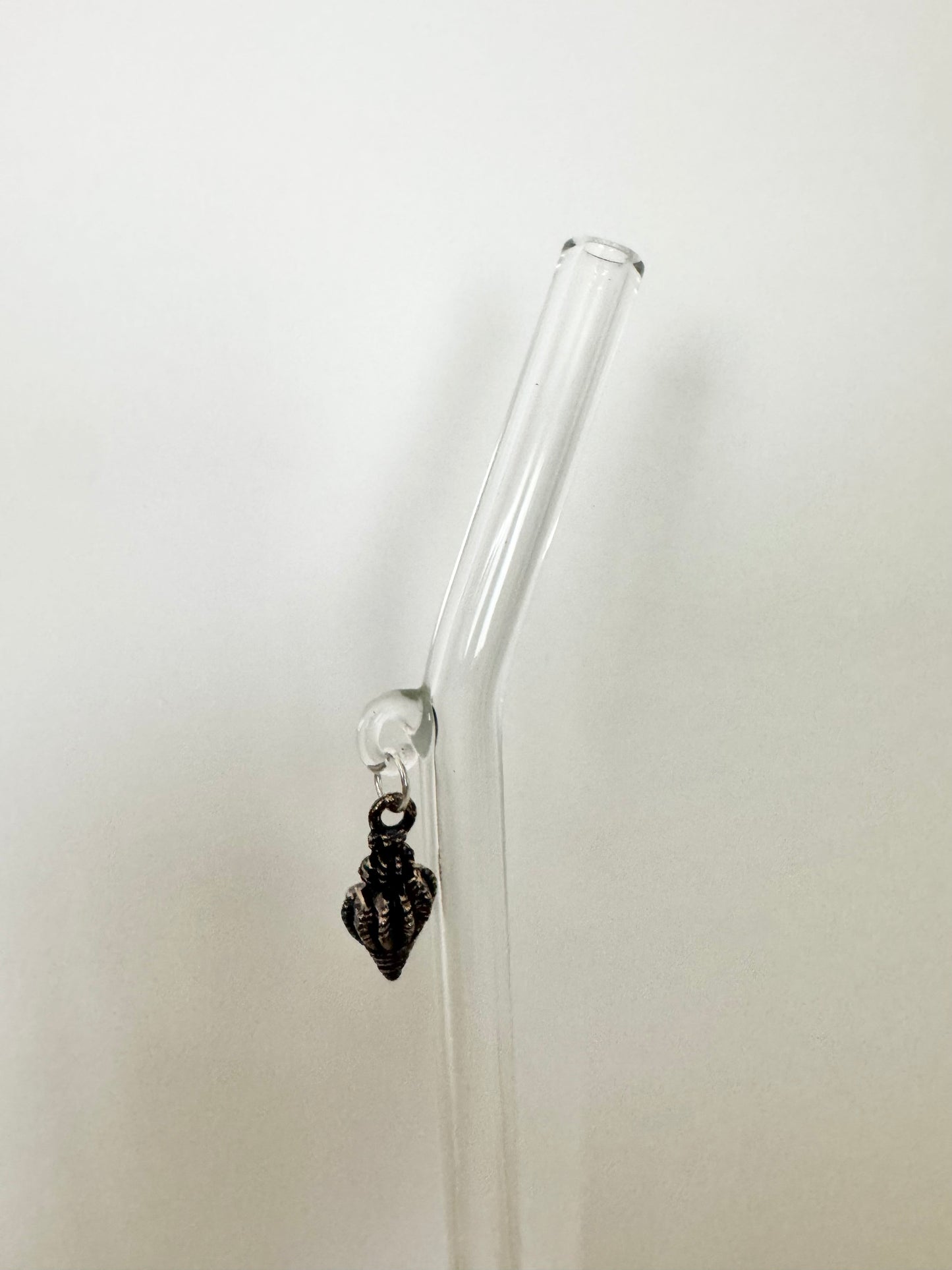 Black Snail Shell Glass Straw