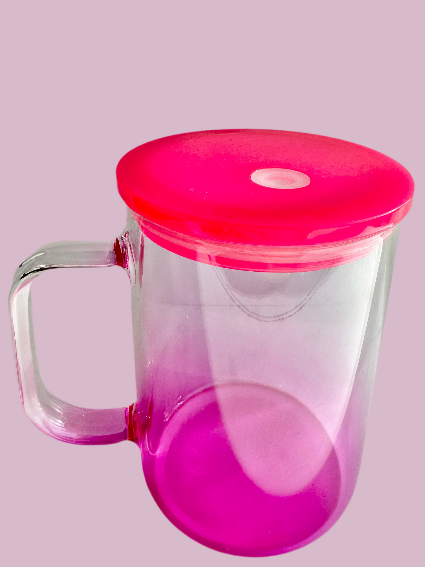 Hot Pink 16oz Gradient Glass Cup