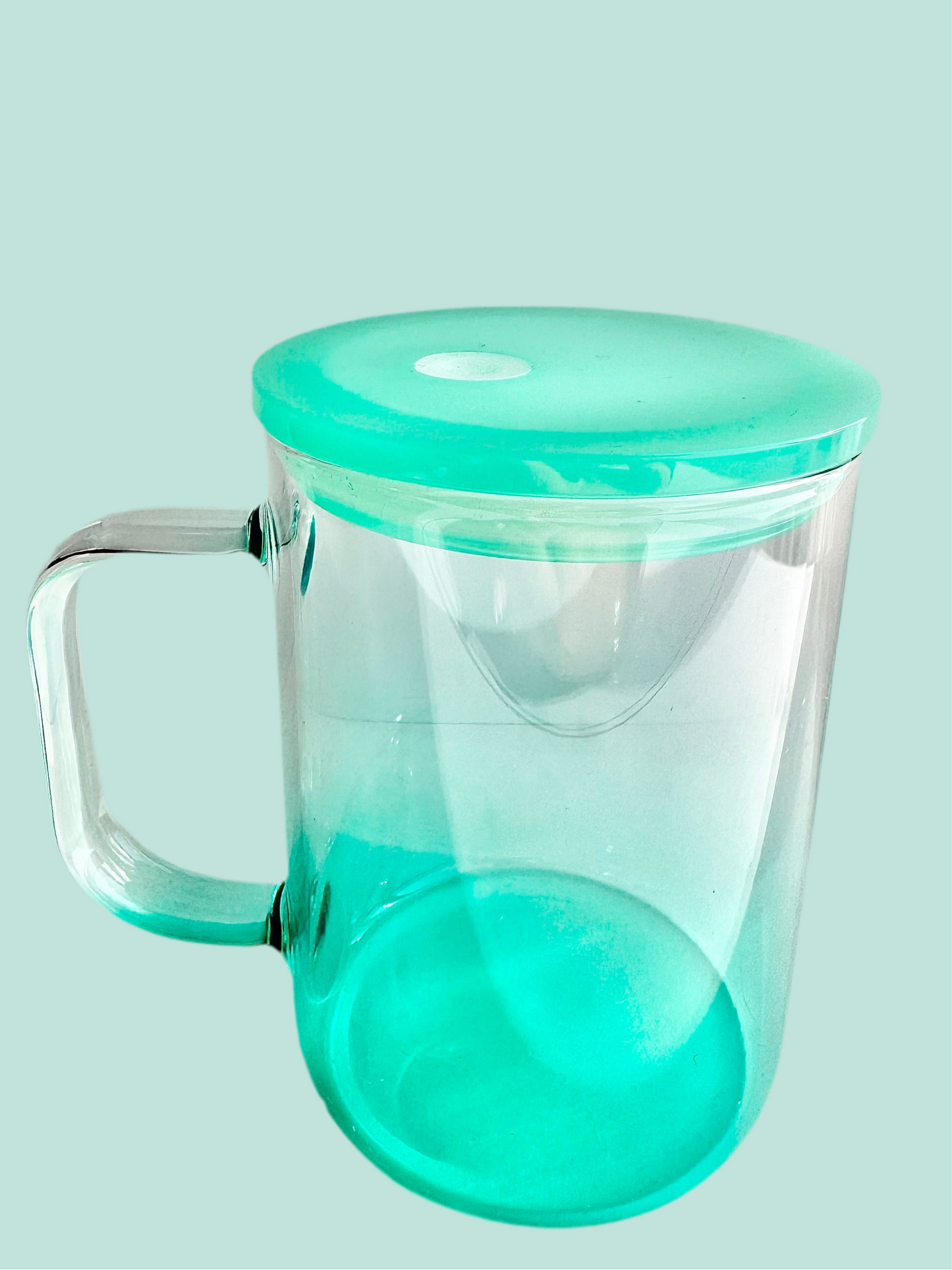 Bright Teal 16oz Gradient Glass Cup