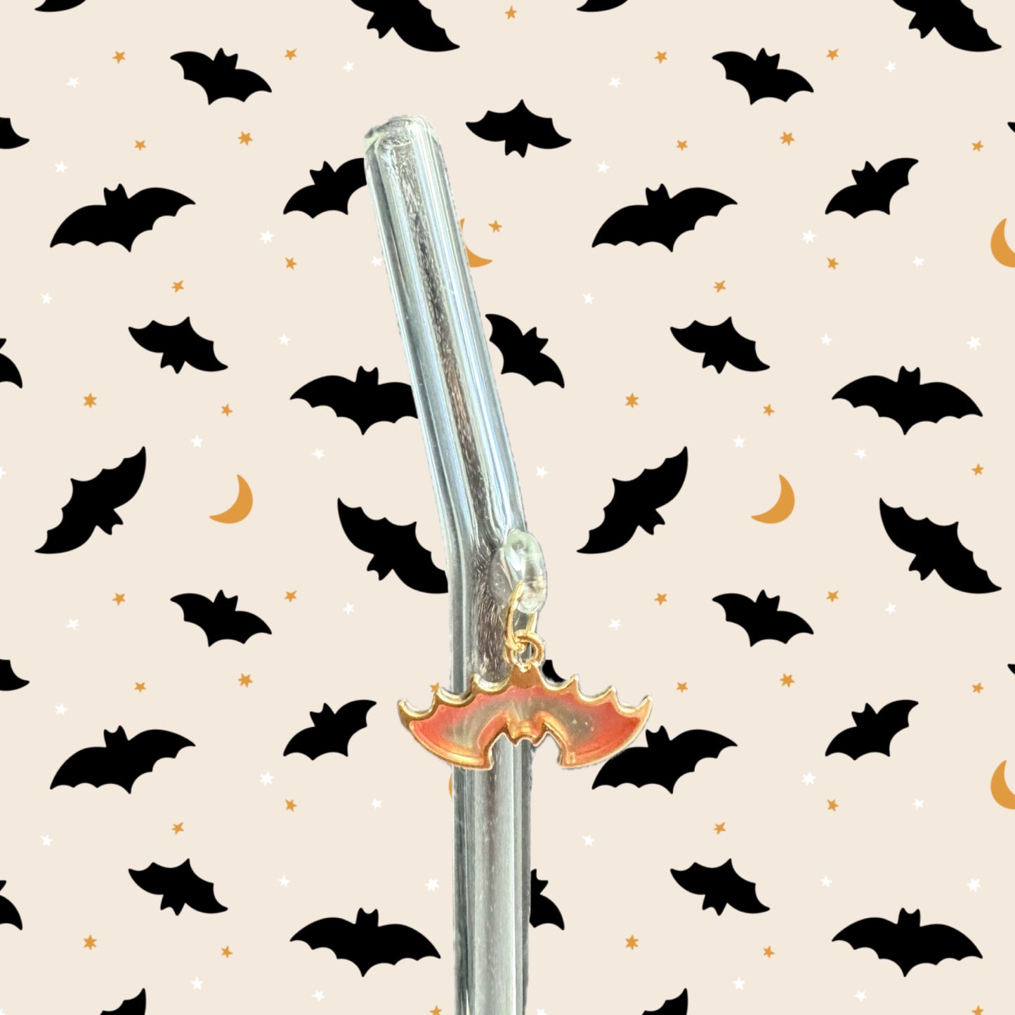 Pink Bat Glass Straw