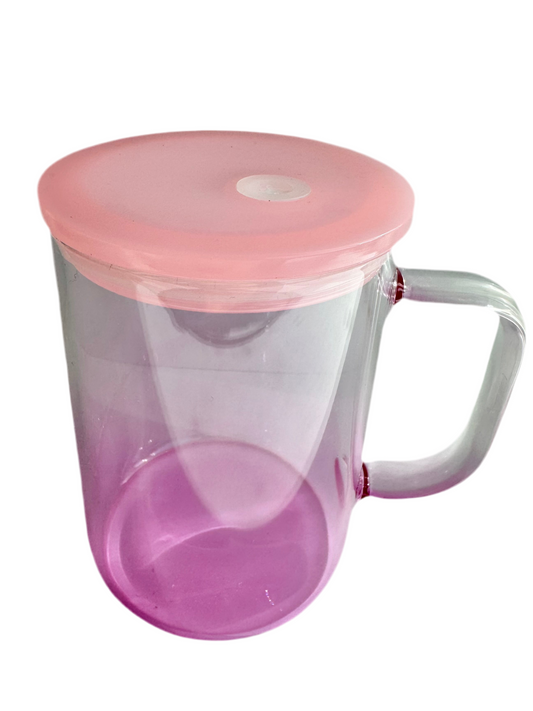 Light Pink 16oz Gradient Glass Cup