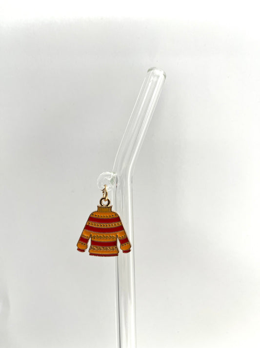 Fall Sweater Glass Straw