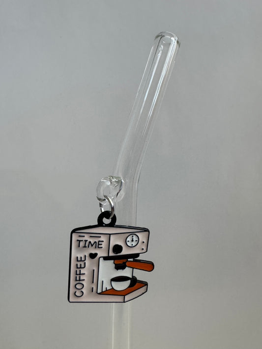 Coffee Time Glass Straw