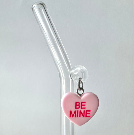 Be Mine Sweetheart Glass Straw