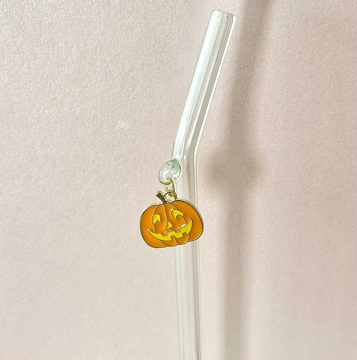 Halloween Pumpkin Glass Straw