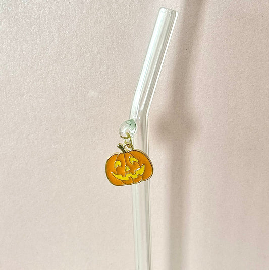 Halloween Pumpkin Glass Straw