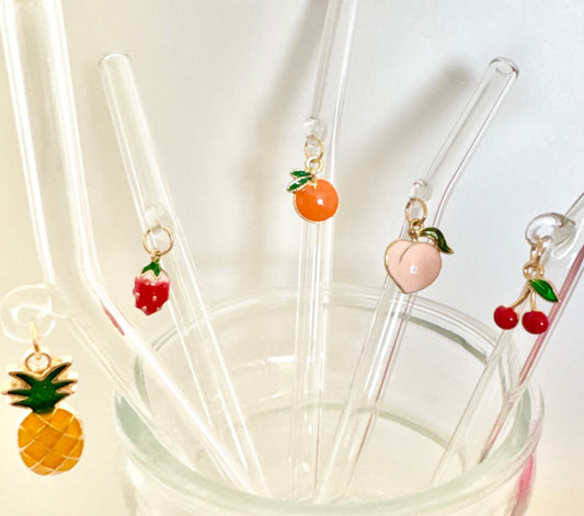 Peach Glass Straw