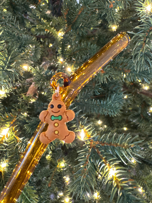 Little Gingerbread Man Glass Straw