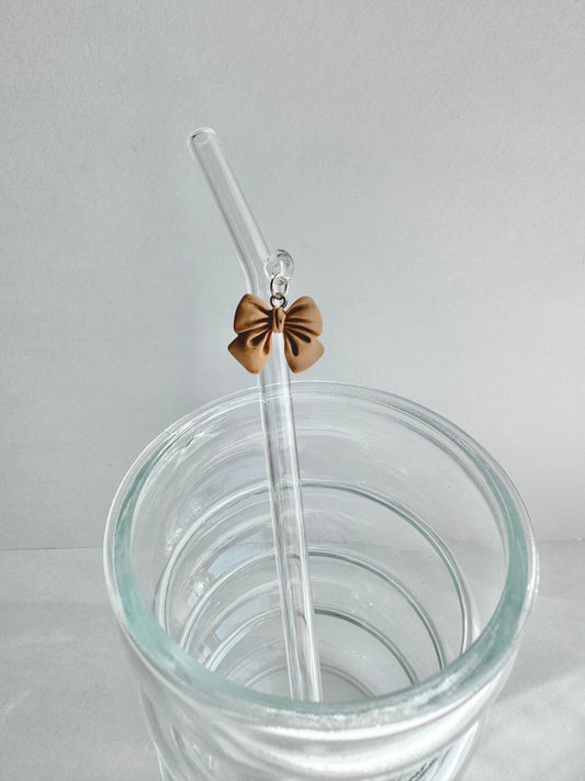 Mocha Bow Glass Straw