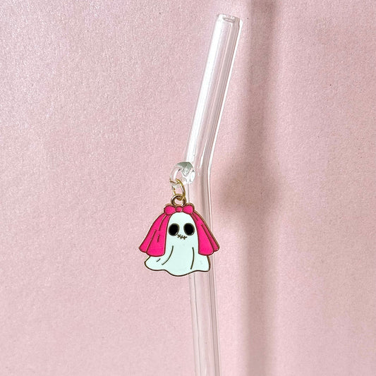 Cute Ghostie Glass Straw
