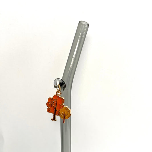 Fall Trees Glass Straw