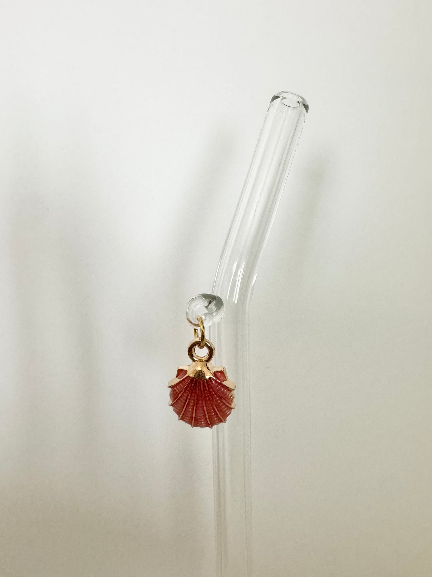 Pink Seashell Glass Straw