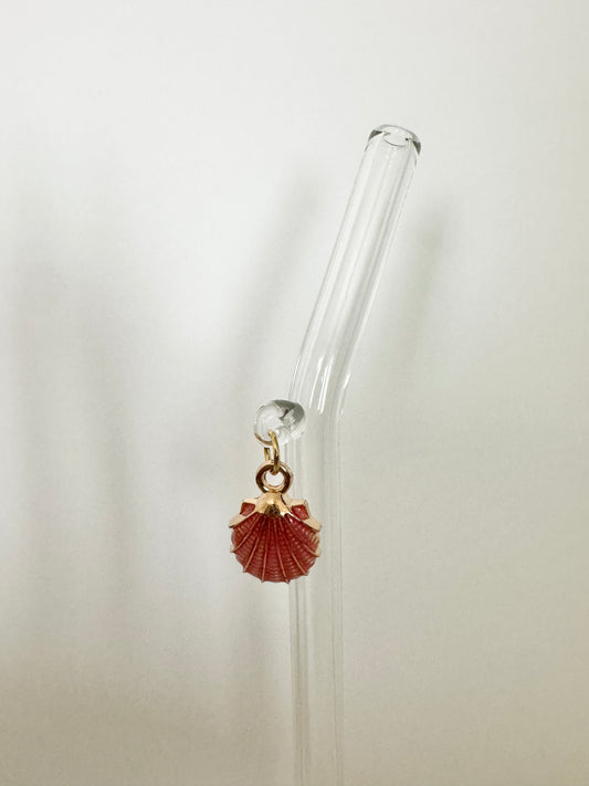 Pink Seashell Glass Straw