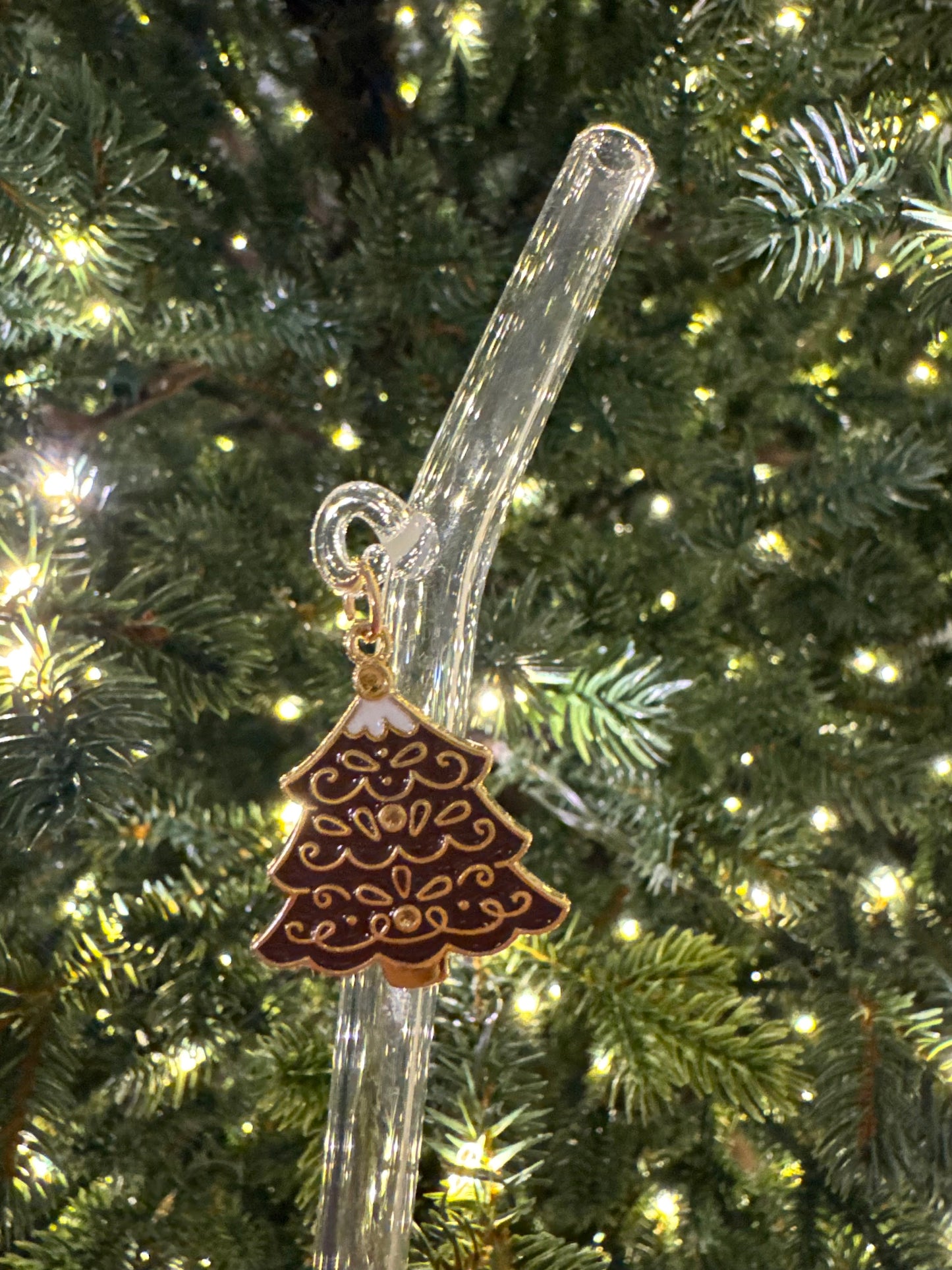 Chocolate Christmas Tree Glass Straw