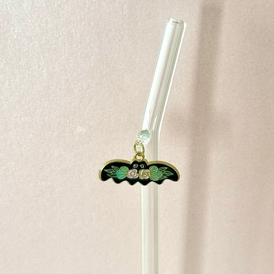 Flower Bat Glass Straw