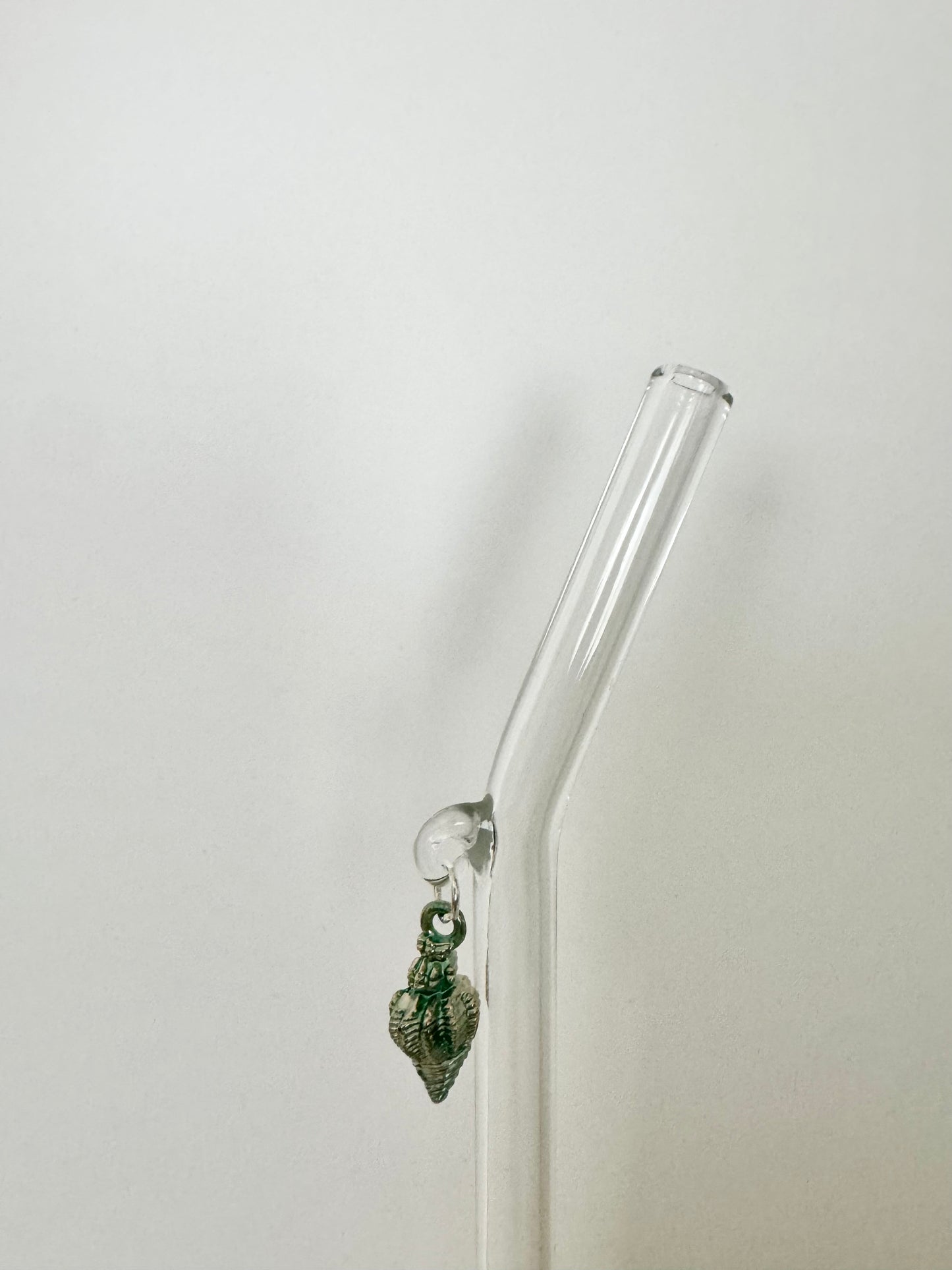 Green Snail Shell Glass Straw