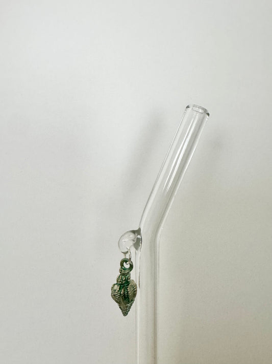 Green Snail Shell Glass Straw