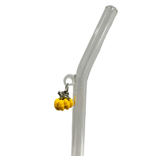 Cinderella Yellow Pumpkin Glass Straw