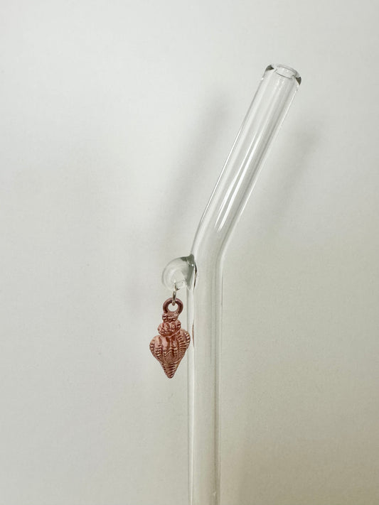 Pink Snail Shell Glass Straw
