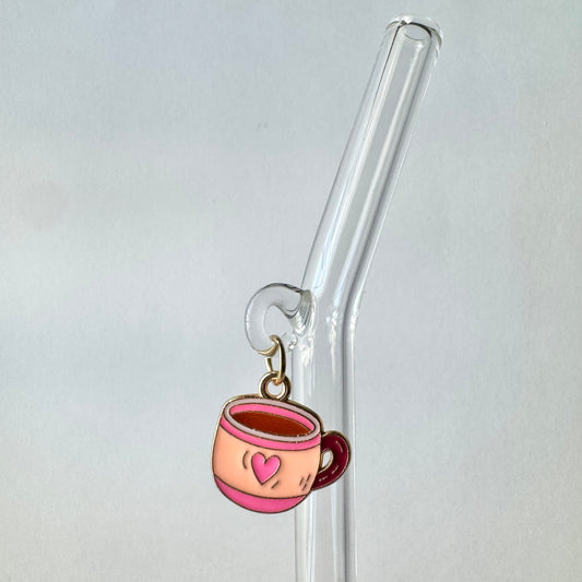 V-Day Coffee Mug Glass Straw