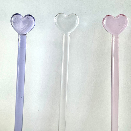 V-day Heart Glass Stirrers