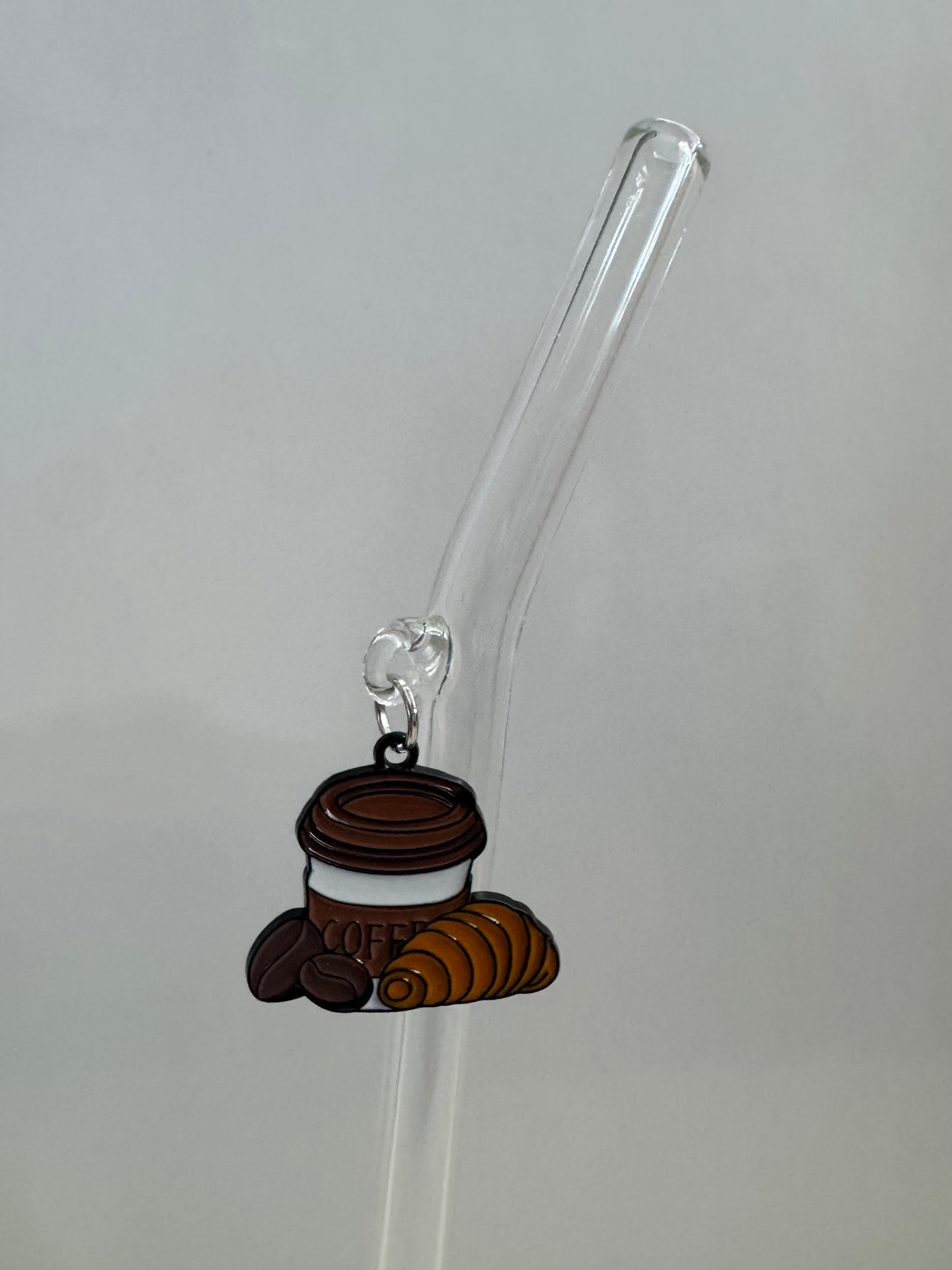 Coffee & Croissant Glass Straw