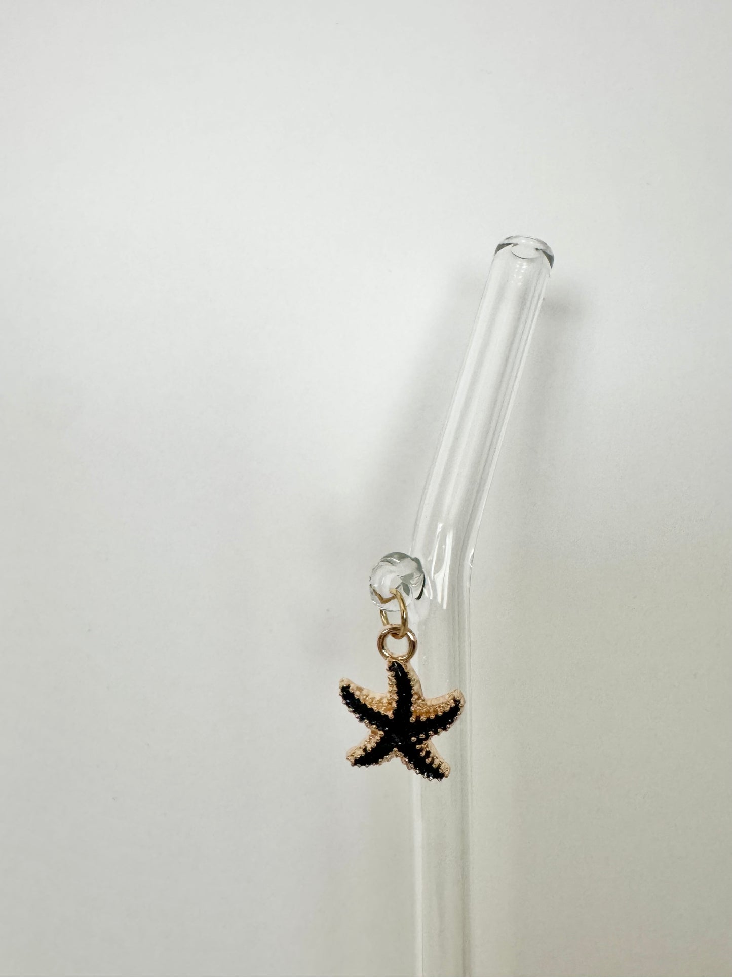 Black Starfish Glass Straw