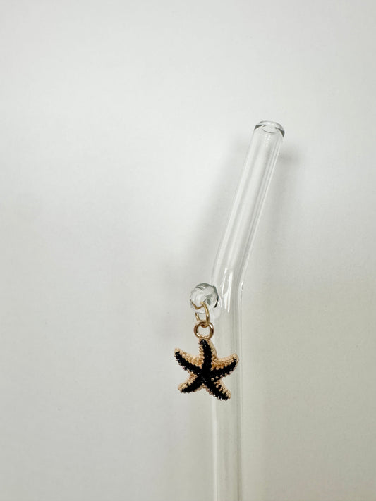 Black Starfish Glass Straw