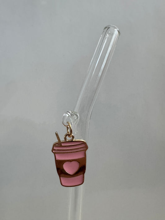 Pink Coffee Glass Straw