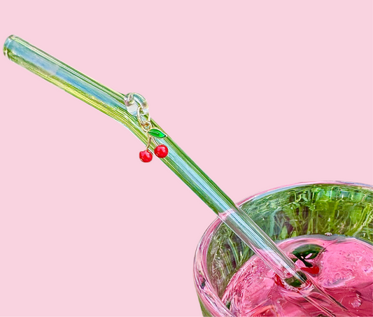 Cherry Glass Straw