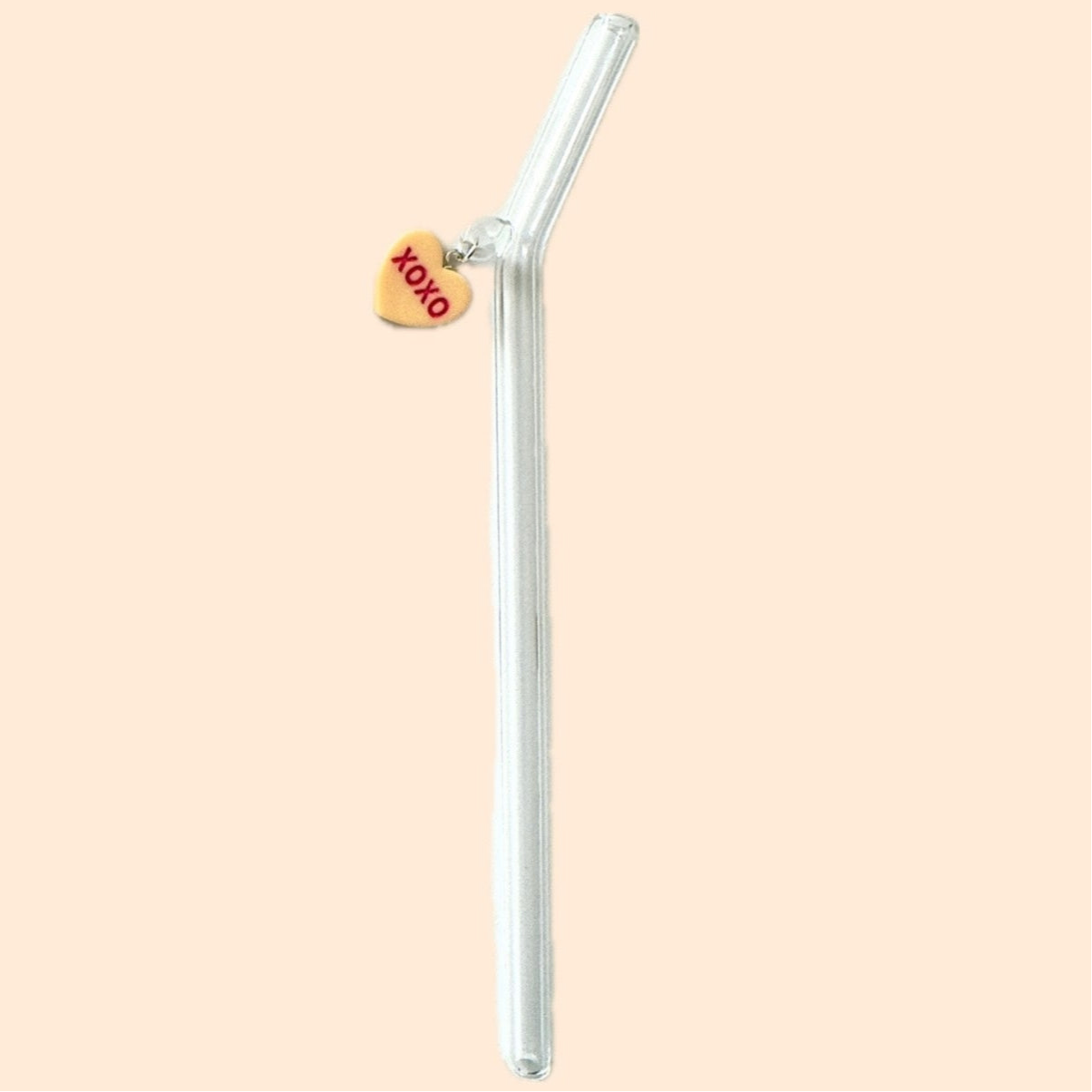 XoXo Candy Heart Glass Straw