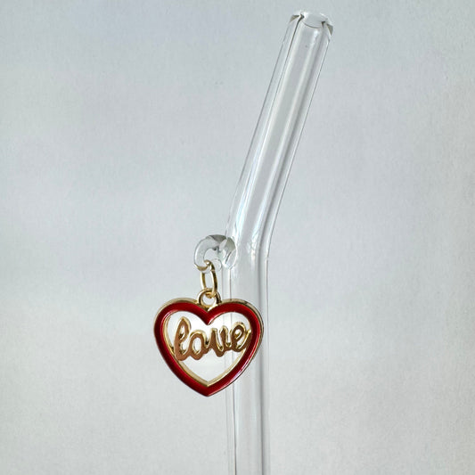 Love Heart Glass Straw