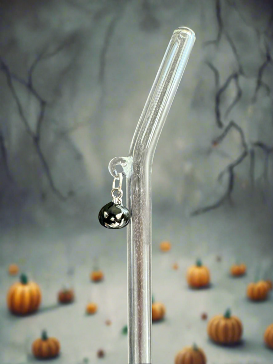 Black Pumpkin Glass Straw