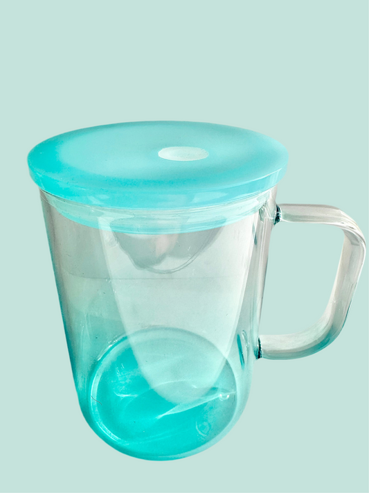 Baby Blue 16oz Gradient Glass Cup