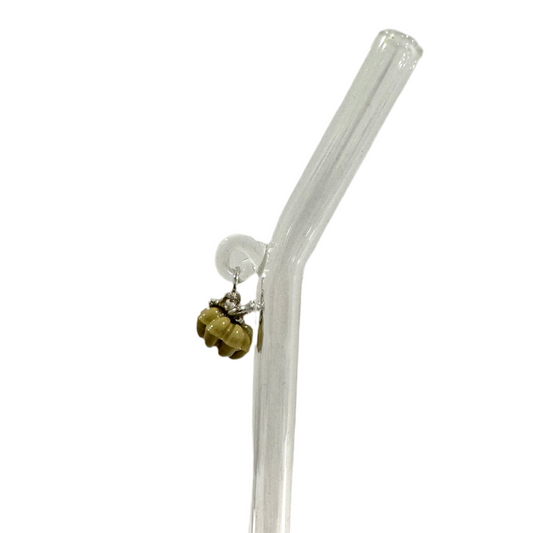 Cinderella Olive Green Pumpkin Glass Straw