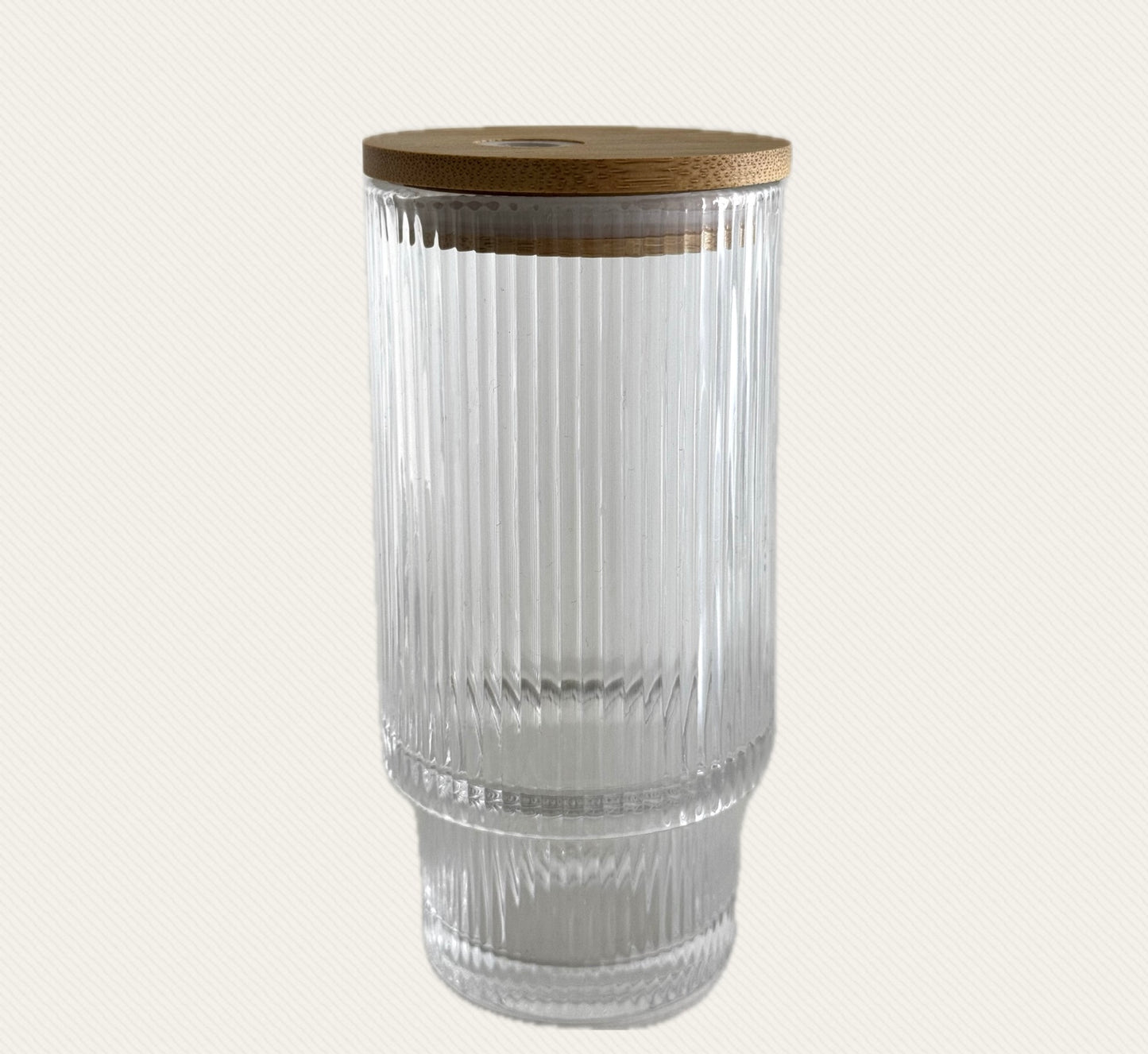 11oz Ribbed Glass Cup