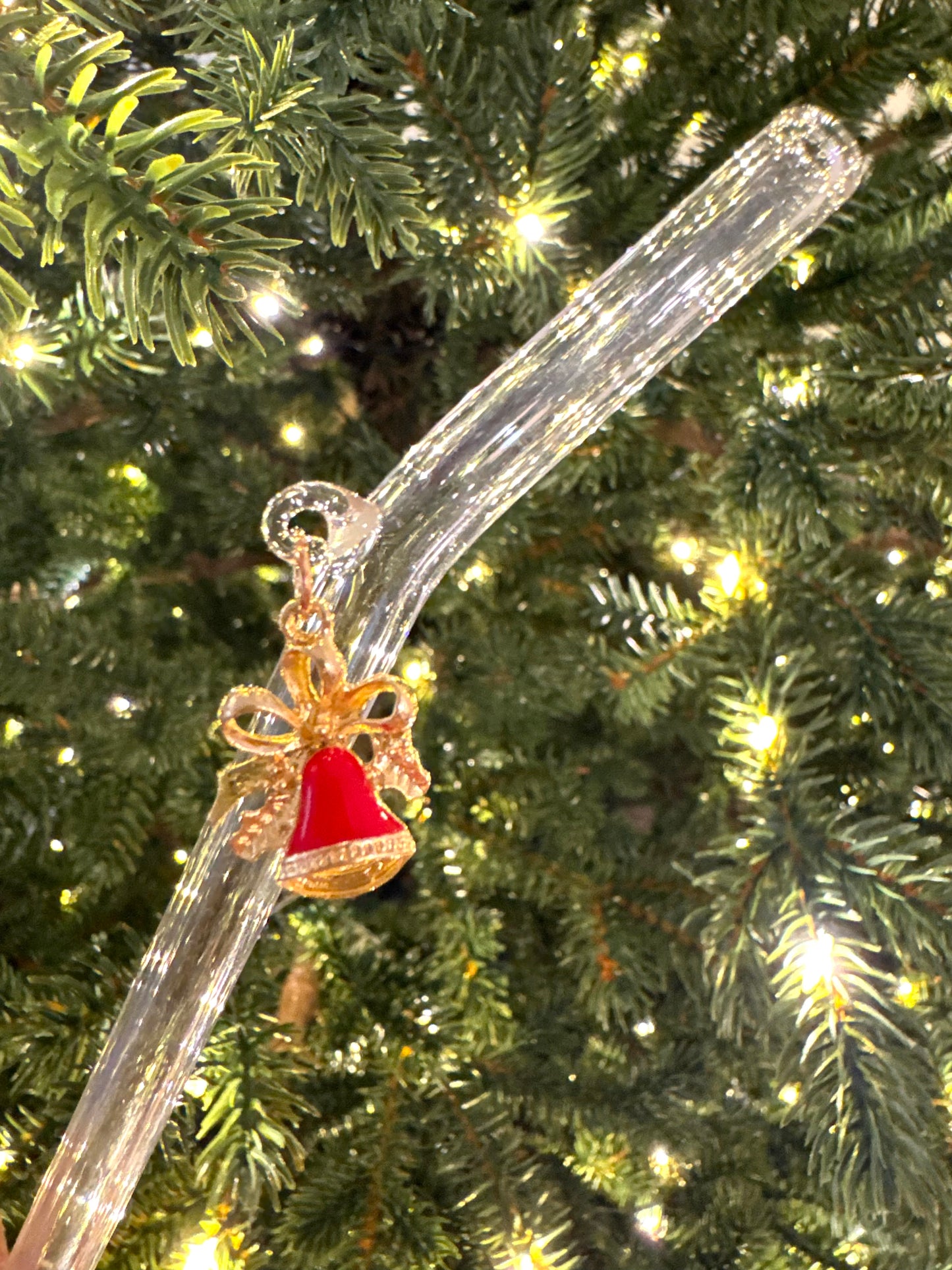 Red Bell Glass Straw