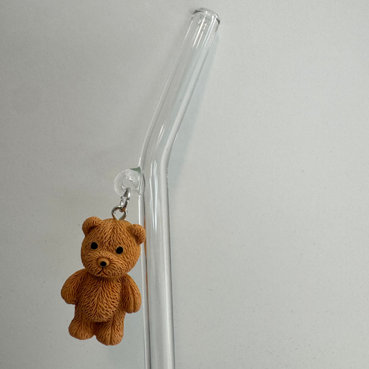 Teddy Jumbo Bear Glass Straw